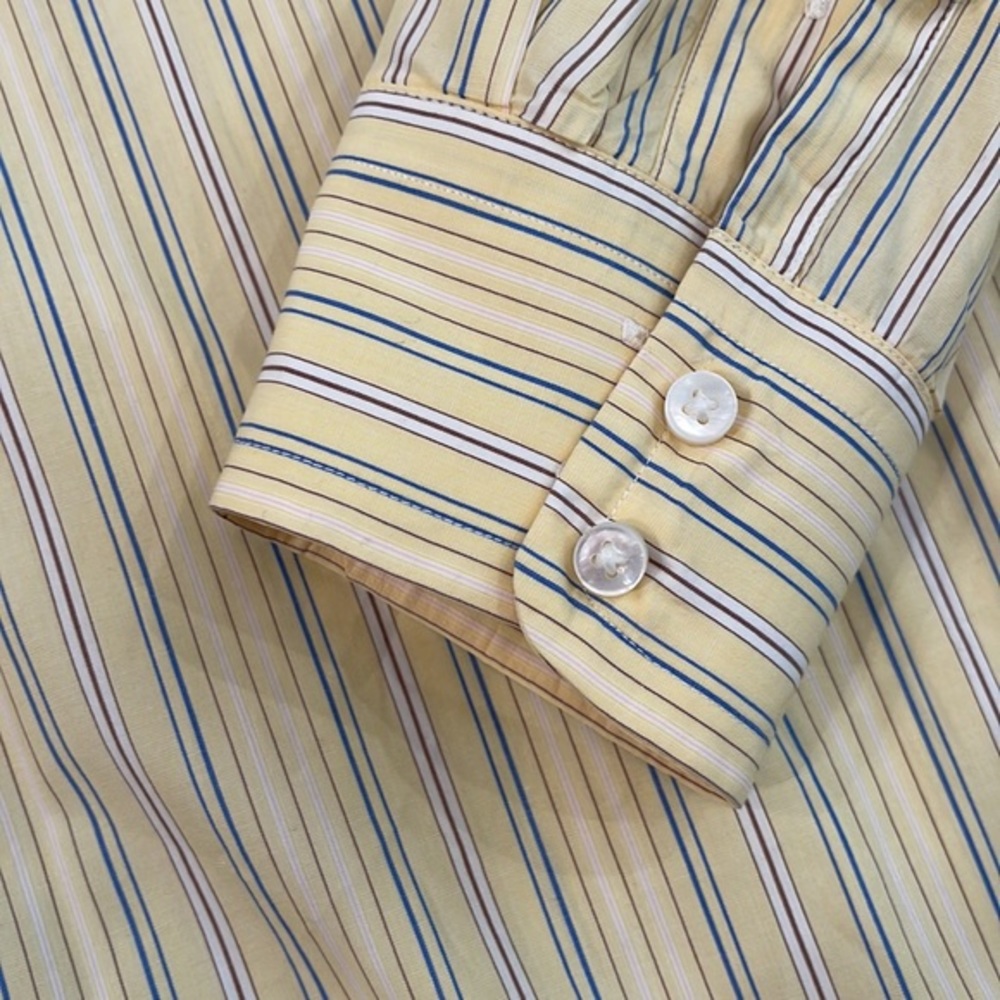 Burberry Yellow striped dress shirt, 16/35 - Picture 3 of 4